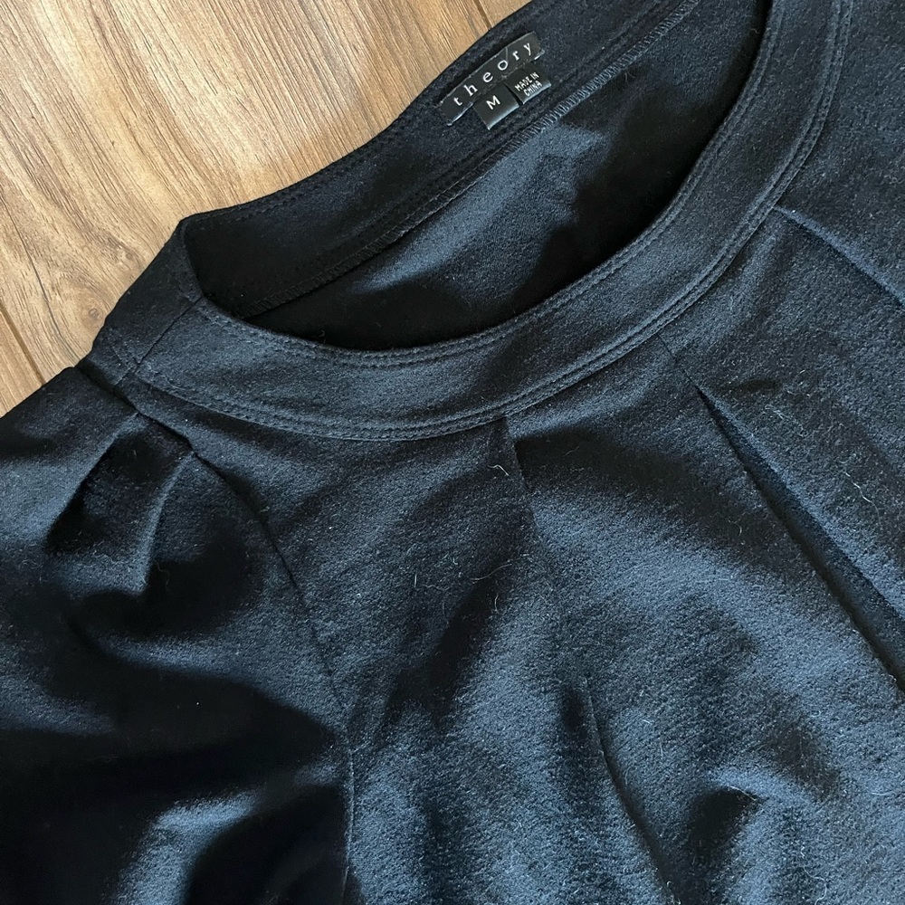 Theory Classic Black Wool Blend Top